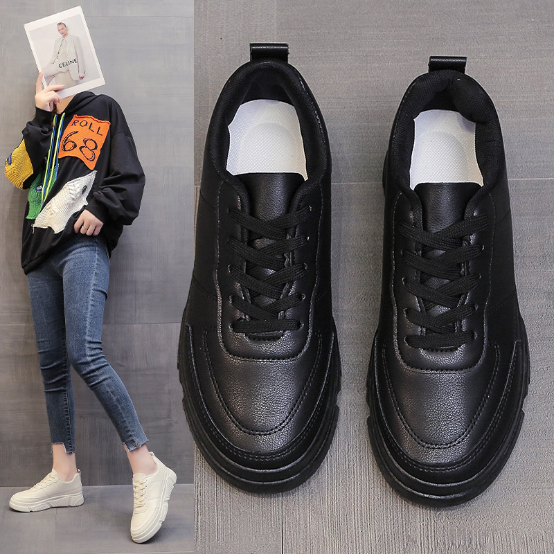 2023. aasta uued naiste tossud, ühevärvilised vabaajajalatsid Moodsad tossud platvormiga, kollased paeltega, vabaaja mugavad paksud kingad