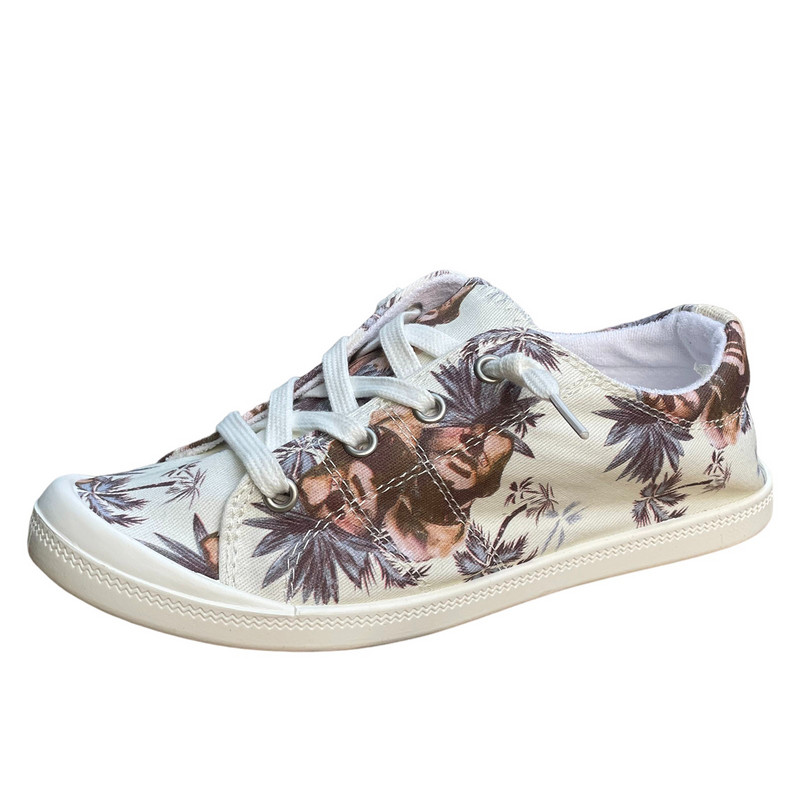 Γυναικεία πάνινα πάνινα πάνινα πλατφόρμας Casual άνετα, μαλακά βουλκανιζέ παπούτσια για άνοιξη και φθινόπωρο, γυναικεία παπούτσια τένις με λουλούδια