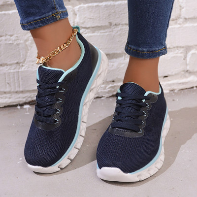 Hingavast võrgust naiste spordijalatsid 2023, õõnsad, paksu põhjaga vabaaja tossud, naiste libisemisvastased, vulkaniseeritud jalatsid, suur suurus 43