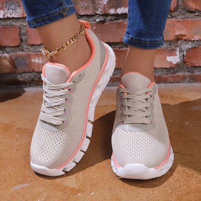 Hingavast võrgust naiste spordijalatsid 2023, õõnsad, paksu põhjaga vabaaja tossud, naiste libisemisvastased, vulkaniseeritud jalatsid, suur suurus 43