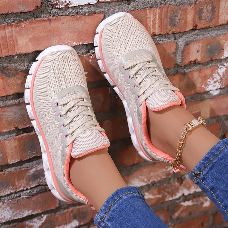 Hingavast võrgust naiste spordijalatsid 2023, õõnsad, paksu põhjaga vabaaja tossud, naiste libisemisvastased, vulkaniseeritud jalatsid, suur suurus 43