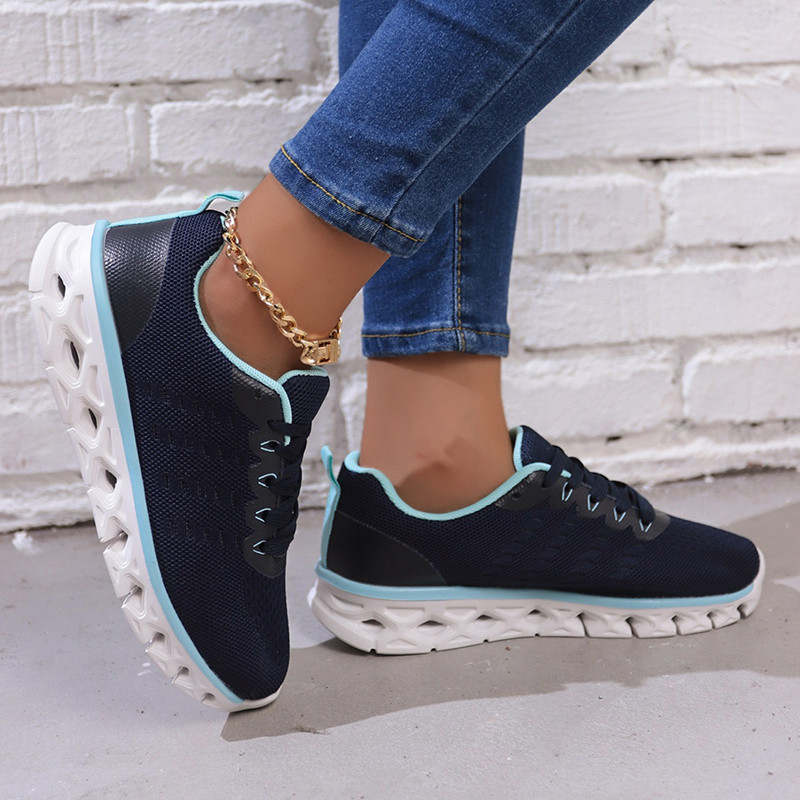 Hingavast võrgust naiste spordijalatsid 2023, õõnsad, paksu põhjaga vabaaja tossud, naiste libisemisvastased, vulkaniseeritud jalatsid, suur suurus 43