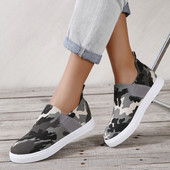 Leopard tossud Naiste nahast vulkaniseeritud jalatsid Slip on tossud Mugavad välisspordijalatsid Lamedad tossud Zapatillas Mujer