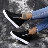 Kahekordse tõmblukuga naiste vabaajajalatsid Solid lamedad tossud Kevadised jalutuskärud Tenis Feminino Canvas Zapatillas Mujer