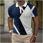 Muška POLO majica Ljetna majica za golf Majica s prugastim grafičkim printom Ležerna majica s kratkim rukavima Muška odjeća