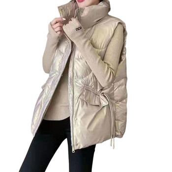 Γυναικείο λούσιμο Bright Face Down Βαμβακερό γιλέκο Γυναικείο κοντό ριχτό γιακά γιλέκο χειμωνιάτικο πανωφόρι γιλέκο παλτό