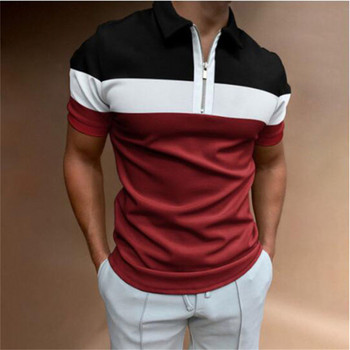 2023 Νέο ασορτί χρώματος Casual Zipper Boys με κοντό μανίκι Slim Leisure Printing Polo