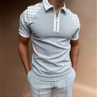 2023 Νέο ασορτί χρώματος Casual Zipper Boys με κοντό μανίκι Slim Leisure Printing Polo
