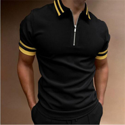 2023 Νέο ασορτί χρώματος Casual Zipper Boys με κοντό μανίκι Slim Leisure Printing Polo