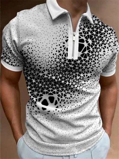 2023 Νέο ασορτί χρώματος Casual Zipper Boys με κοντό μανίκι Slim Leisure Printing Polo