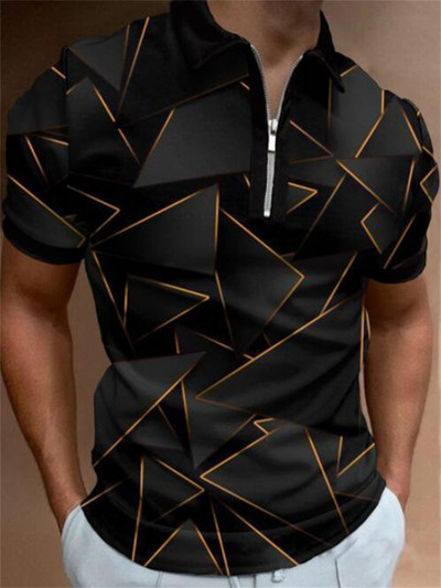 2023 Νέο ασορτί χρώματος Casual Zipper Boys με κοντό μανίκι Slim Leisure Printing Polo