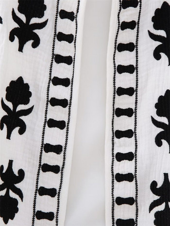 KEYANKETIAN Bohemian γυναικείο φλοράλ κεντητικό γιλέκο Blusas Φθινοπωρινό Νέο Μαύρο Λευκό Χρώμα Λεπτό Γιλέκο Κοντό Εξωτερικό Ρετρό