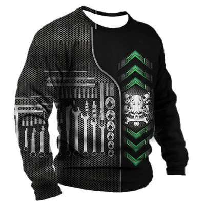 Meeste T-särk Retro T-särk Suveriietus isikupärastatud nimi Mehaanik mehaanik 3D printimine 5xl spordisärk pikkade varrukatega pulber