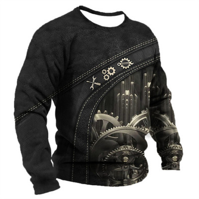 Meeste T-särk Retro T-särk Suveriietus isikupärastatud nimi Mehaanik mehaanik 3D printimine 5xl spordisärk pikkade varrukatega pulber