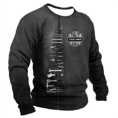 Meeste T-särk Retro T-särk Suveriietus isikupärastatud nimi Mehaanik mehaanik 3D printimine 5xl spordisärk pikkade varrukatega pulber