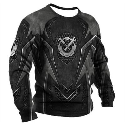 Meeste T-särk Retro T-särk Suveriietus isikupärastatud nimi Mehaanik mehaanik 3D printimine 5xl spordisärk pikkade varrukatega pulber