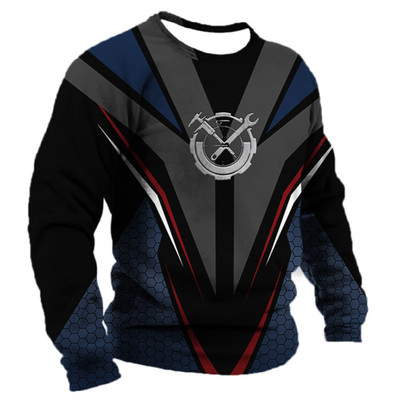 Meeste T-särk Retro T-särk Suveriietus isikupärastatud nimi Mehaanik mehaanik 3D printimine 5xl spordisärk pikkade varrukatega pulber