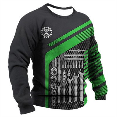 Meeste T-särk Retro T-särk Suveriietus isikupärastatud nimi Mehaanik mehaanik 3D printimine 5xl spordisärk pikkade varrukatega pulber