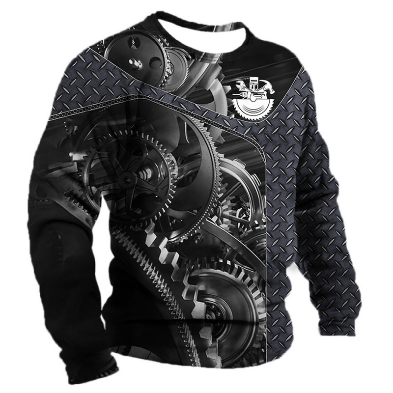 Meeste T-särk Retro T-särk Suveriietus isikupärastatud nimi Mehaanik mehaanik 3D printimine 5xl spordisärk pikkade varrukatega pulber