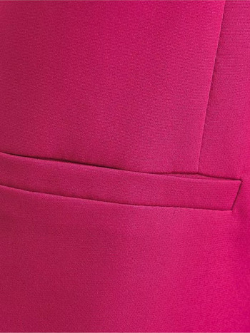 V-λαιμόκοψη μονό στήθος ροζ κόκκινο κοστούμι Γυναικείο γιλέκο Λεπτό κοντό αμάνικο παλτό 2023 New Fashion Chic γιλέκο τσέπης