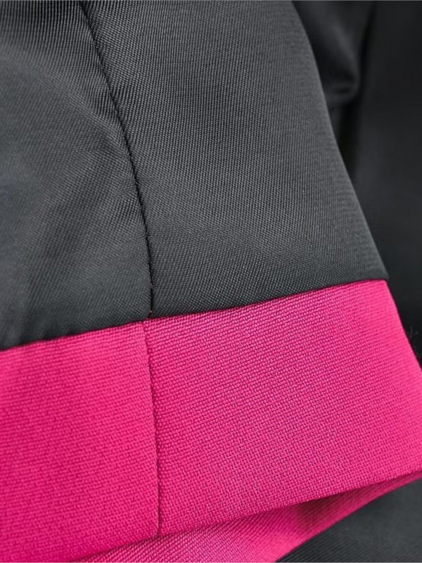 V-λαιμόκοψη μονό στήθος ροζ κόκκινο κοστούμι Γυναικείο γιλέκο Λεπτό κοντό αμάνικο παλτό 2023 New Fashion Chic γιλέκο τσέπης