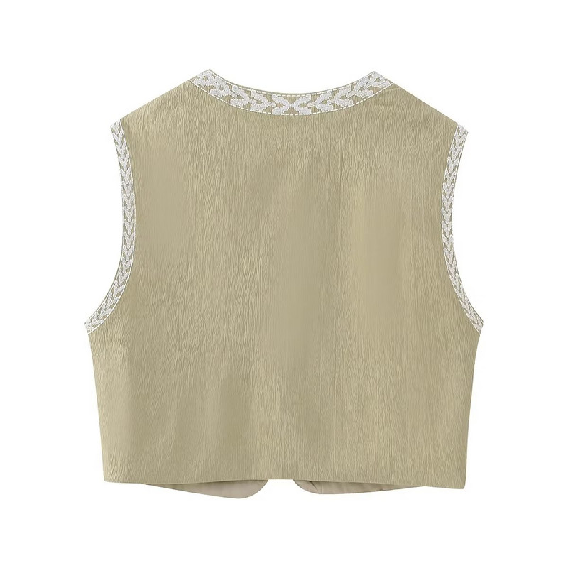 Γυναικείο γιλέκο με λουλουδάτο κέντημα 2023 Νέα ρούχα Ζεστά εκπτωτικά γιλέκο Μοντέρνα κοριτσίστικα τοπ ρούχα