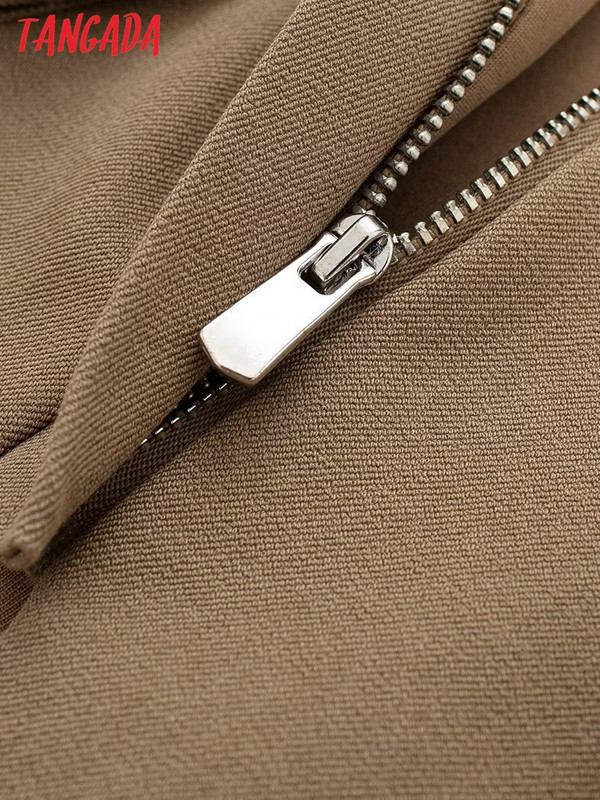 Γυναικείο γιλέκο με φερμουάρ Tangada 2023 Αμάνικο Γυναικείο Crop Outerwear 3H546