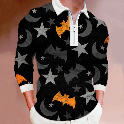 Meeste vabaaja pikkade varrukatega moodne lukuga polosärk, meeste riided Sport Sping Auutmn golfipolosärk.