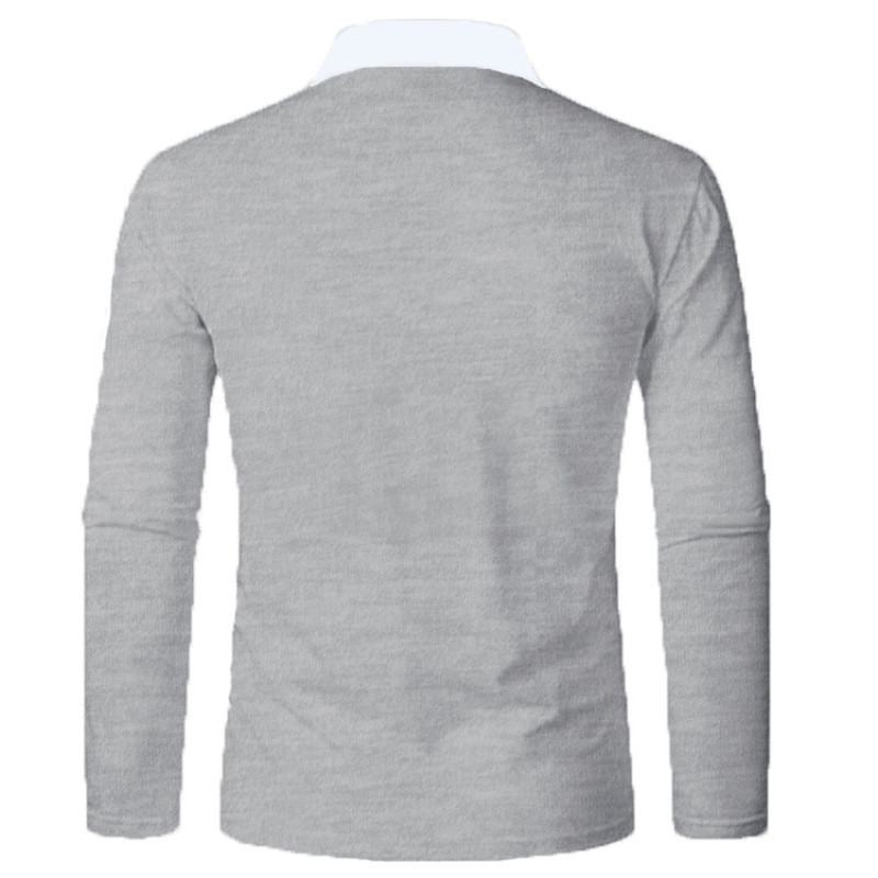 Muška prugasta polo majica s 3D printom dugih rukava, muška polo majica s ovratnikom s patentnim zatvaračem za vanjske aktivnosti.