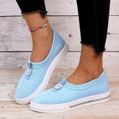Ženske vulkanizirane cipele za slobodno vrijeme Ženske mrežaste tenisice Ženske pletene ravne ženske cipele s natikačama Veličina 43 Feminino Zapatos