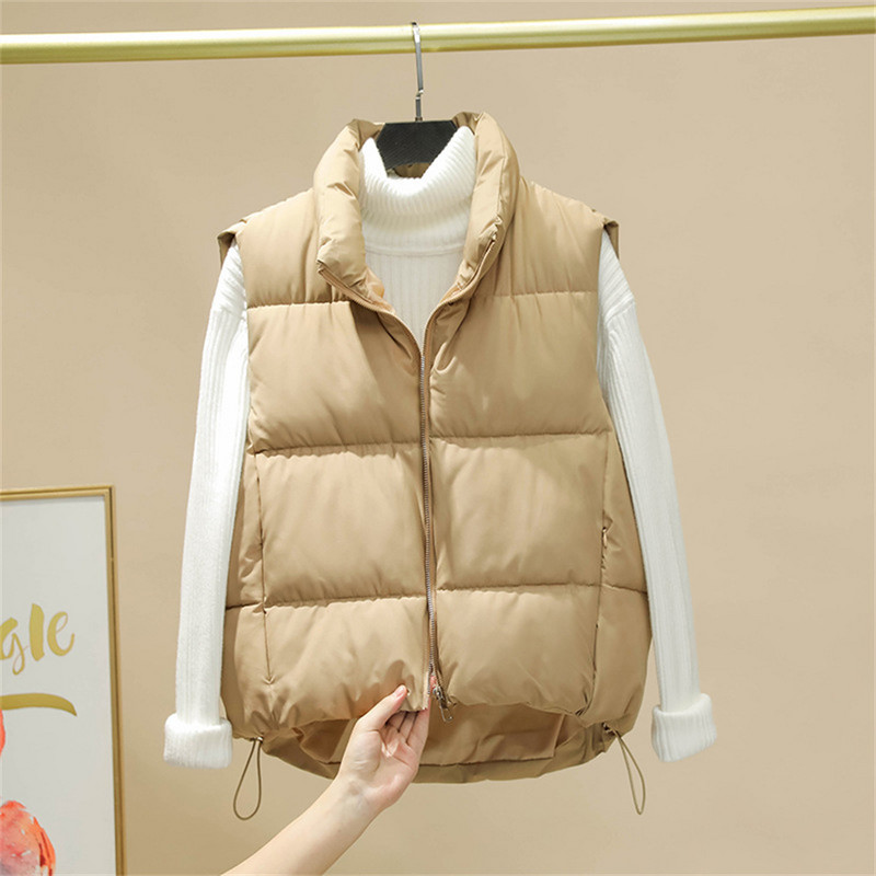 Γυναικείο γιλέκο φθινοπωρινό χειμωνιάτικο ζεστό τζάκετ Γυναικεία αμάνικα βαμβακερά γιλέκα Puffer Parkas Laides Down Βαμβακερά παλτό πανωφόρια