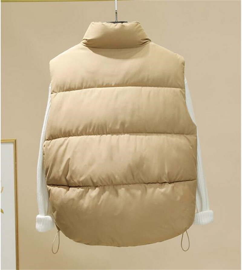 Γυναικείο γιλέκο φθινοπωρινό χειμωνιάτικο ζεστό τζάκετ Γυναικεία αμάνικα βαμβακερά γιλέκα Puffer Parkas Laides Down Βαμβακερά παλτό πανωφόρια