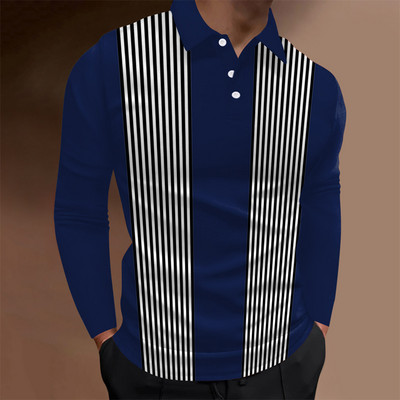 Ανδρικό Ανοιξιάτικο Φθινόπωρο Απλό Μακρυμάνικο Αθλητικό Μπλουζάκι Πόλο, Ανδρικό Μπλουζάκι Πόλο Αθλητικό Casual Personality.