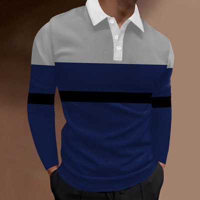 Ανδρικό Ανοιξιάτικο Φθινόπωρο Απλό Μακρυμάνικο Αθλητικό Μπλουζάκι Πόλο, Ανδρικό Μπλουζάκι Πόλο Αθλητικό Casual Personality.