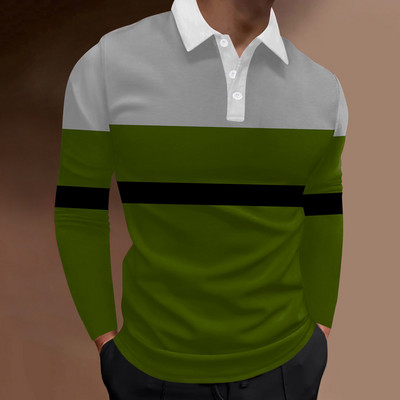 Ανδρικό Ανοιξιάτικο Φθινόπωρο Απλό Μακρυμάνικο Αθλητικό Μπλουζάκι Πόλο, Ανδρικό Μπλουζάκι Πόλο Αθλητικό Casual Personality.