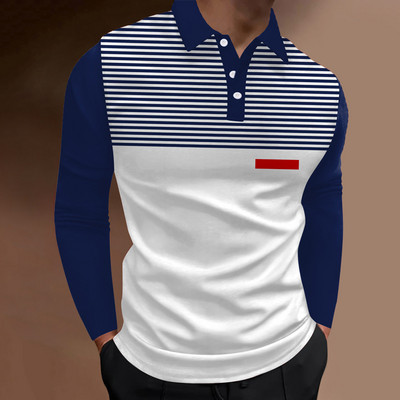 Ανδρικό Ανοιξιάτικο Φθινόπωρο Απλό Μακρυμάνικο Αθλητικό Μπλουζάκι Πόλο, Ανδρικό Μπλουζάκι Πόλο Αθλητικό Casual Personality.