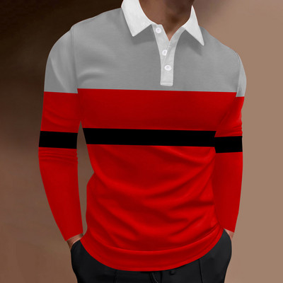 Ανδρικό Ανοιξιάτικο Φθινόπωρο Απλό Μακρυμάνικο Αθλητικό Μπλουζάκι Πόλο, Ανδρικό Μπλουζάκι Πόλο Αθλητικό Casual Personality.