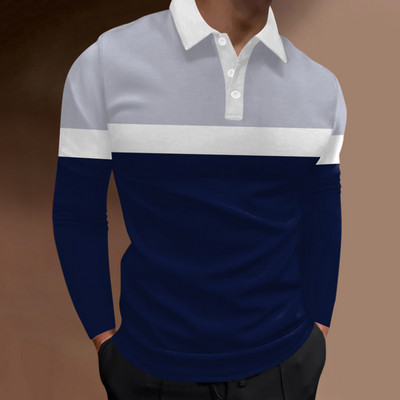 Ανδρικό Ανοιξιάτικο Φθινόπωρο Απλό Μακρυμάνικο Αθλητικό Μπλουζάκι Πόλο, Ανδρικό Μπλουζάκι Πόλο Αθλητικό Casual Personality.