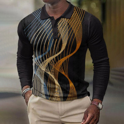 Ανδρικό Ανοιξιάτικο Φθινόπωρο Απλό Μακρυμάνικο Αθλητικό Μπλουζάκι Πόλο, Ανδρικό Μπλουζάκι Πόλο Αθλητικό Casual Personality.