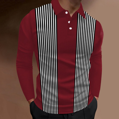 Ανδρικό Ανοιξιάτικο Φθινόπωρο Απλό Μακρυμάνικο Αθλητικό Μπλουζάκι Πόλο, Ανδρικό Μπλουζάκι Πόλο Αθλητικό Casual Personality.