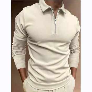 Ανδρικά ρούχα μεγάλου μεγέθους Casual Sport Business Casual Polo πουκάμισο, Ανδρικά αθλητικά μπλουζάκια πόλο με φερμουάρ τύπωμα.