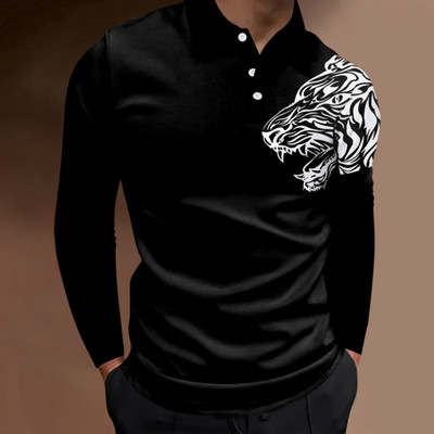 2023. aasta kevadsügis Meeste pikkade varrukatega nööbiga polosärk, meeste Slim Fit Spell Color Business polosärk.