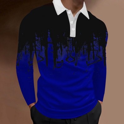 2023. aasta kevadsügis Meeste pikkade varrukatega nööbiga polosärk, meeste Slim Fit Spell Color Business polosärk.