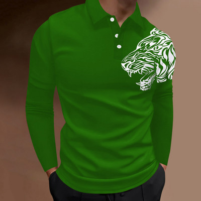 2023. aasta kevadsügis Meeste pikkade varrukatega nööbiga polosärk, meeste Slim Fit Spell Color Business polosärk.