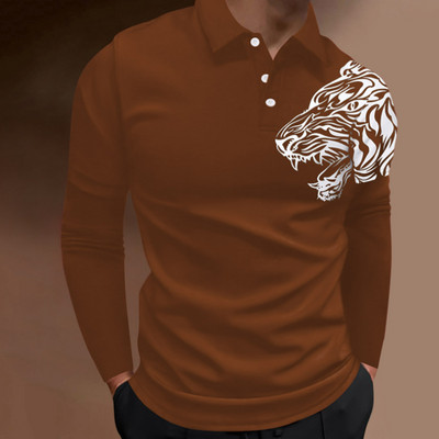 2023. aasta kevadsügis Meeste pikkade varrukatega nööbiga polosärk, meeste Slim Fit Spell Color Business polosärk.