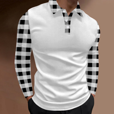 2023. aasta kevadsügis Meeste pikkade varrukatega nööbiga polosärk, meeste Slim Fit Spell Color Business polosärk.