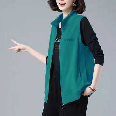 Νέο γυναικείο γιλέκο 2023, Κορεάτικη Έκδοση για Άνοιξη και Φθινόπωρο, Μεγάλο μέγεθος Αμάνικο Κορυφαίο Γυναικείο Μόδα Φερμουάρ Casual Λεπτό Γυναικείο γιλέκο