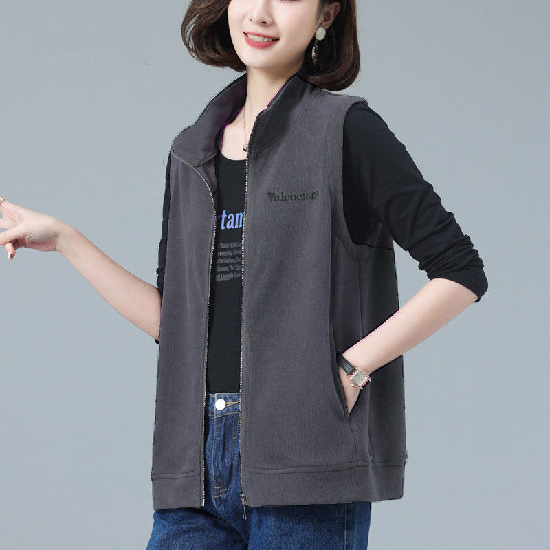 Νέο γυναικείο γιλέκο 2023, Κορεάτικη Έκδοση για Άνοιξη και Φθινόπωρο, Μεγάλο μέγεθος Αμάνικο Κορυφαίο Γυναικείο Μόδα Φερμουάρ Casual Λεπτό Γυναικείο γιλέκο