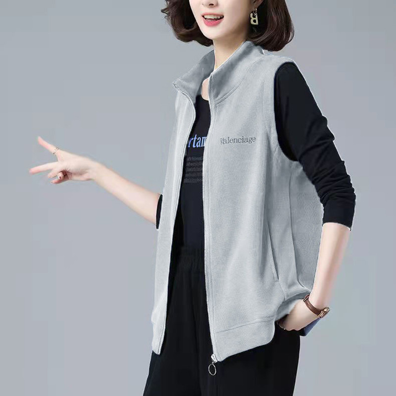 Νέο γυναικείο γιλέκο 2023, Κορεάτικη Έκδοση για Άνοιξη και Φθινόπωρο, Μεγάλο μέγεθος Αμάνικο Κορυφαίο Γυναικείο Μόδα Φερμουάρ Casual Λεπτό Γυναικείο γιλέκο