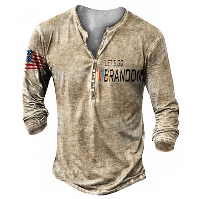 Muška osobnost, modna sportska majica dugih rukava s V ovratnikom i gumbima, muška oversize vintage majica.